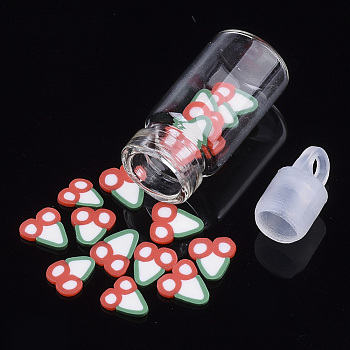 Handmade Polymer Clay Nail Art Decoration Accessories, with Glass Wishing Bottle and CCB Plastic Bottle Stopper, Sushi, Colorful, 3~8x4~6x0.3~1mm