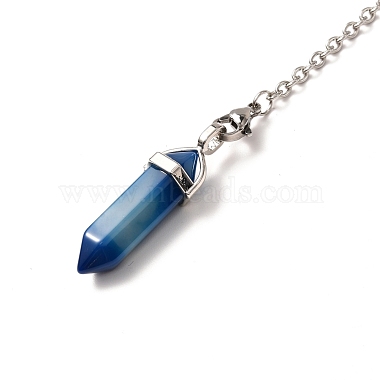 Bullet Natural Gemstone Double Terminated Pointed Pointed Dowsing Pendulums(PALLOY-JF00887)-5