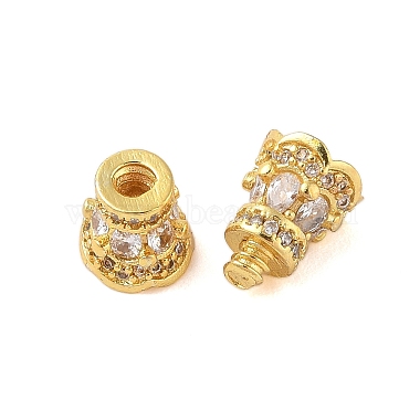 Rack Plating Brass Micro Pave Clear Cubic Zirconia Screw Clasps(KK-S384-24G-02)-2