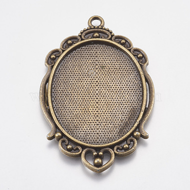 Antique Bronze Oval Alloy Pendants