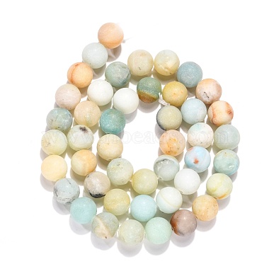 Brins de perles d'amazonite de fleurs naturelles(G-G692-01F-8mm)-3