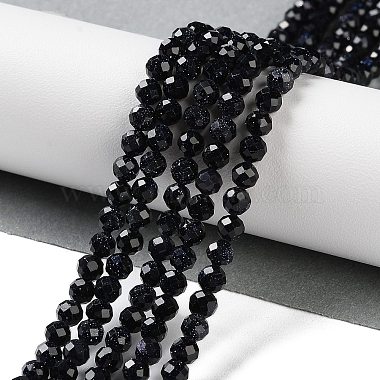 Synthetic Blue Goldstone Beads Strands(G-A233-A01-01)-2