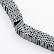 Grade A Non-magnetic Synthetic Hematite Beads Strands, Square Heishi Beads, 6x6x1mm, Hole: 1mm, about 365pcs/strand, 15.4 inch(G-N0014-10)