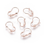 304 Stainless Steel Leverback Earring Findings, Rose Gold, 16.5x10x3.5mm, Pin: 0.8mm(STAS-H380-08RG)