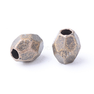 Tibetan Style Alloy Spacer Beads, Oval, Cadmium Free & Nickel Free & Lead Free, Antique Bronze, 4x3.5mm, Hole: 1mm(X-TIBE-Q063-29AB-NR)