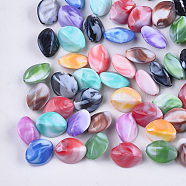 Acrylic Beads, Imitation Gemstone Style, Two Tone, Horse Eye, Mixed Color, 16x13x7.5mm, Hole: 1.6mm, about 745pcs/500g(OACR-S031-15)