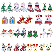 Alloy Enamel Pendants/Charms, Christmas Theme, Mixed Shapes, Mixed Color, 7.4x7.2x1.7cm, 30pcs/box(ENAM-SC0001-03)