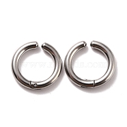 304 Stainless Steel Clip-on Earrings, Hypoallergenic Earrings, Ring, Stainless Steel Color, 15x2.5mm(EJEW-Z014-01D-P)