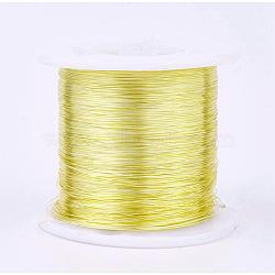 Eco-Friendly Round Copper Wire, Copper Beading Wire for Jewelry Making, Long-Lasting Plated, Real 14K Gold Plated, 22 Gauge, 0.6mm, about 721.78 Feet(220m)/500g(CWIR-K001-01-0.6mm-LG)