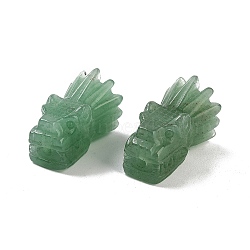 Natural Green Aventurine Beads, Dragon Head, 26x16.5x14.5mm, Hole: 2mm(G-A222-04D)