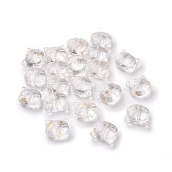 Glass Beads, for Jewelry Making, Cat, Clear, 12.5x14x6.5mm, Hole: 1mm(X1-GLAA-G079-02I)