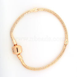 Brass European Style Bracelets for Jewelry Making, Light Gold, 180x3mm(KK-R031-03)