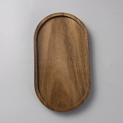 Wood Serving Trays, Oval, Camel, 189x104x15mm, Inner Diameter: 92x177mm(AJEW-WH20006-03)