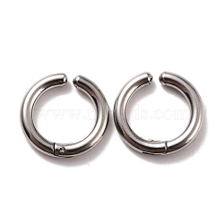 304 Stainless Steel Clip-on Earrings, Hypoallergenic Earrings, Ring, Stainless Steel Color, 16x2.5mm(EJEW-Z014-01D-P)