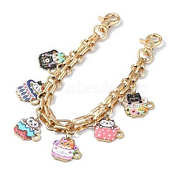 Enamel Cat Bag Chains Strap, Light Gold Tone Alloy Purse Chains, for Bag Replacement Accessories, Colorful, 25.9cm(AJEW-BA00133)