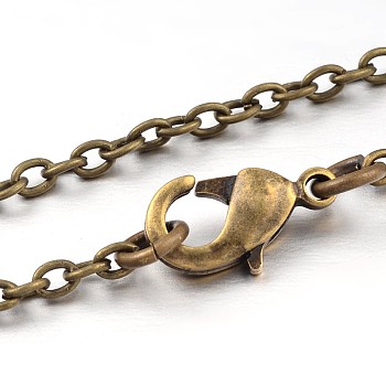 Iron Cable Chain Necklace Making, with Lobster Claw Clasps, Antique Bronze, 16 inch