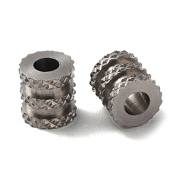 303 Stainless Steel Beads, Column, Stainless Steel Color, 6.3x5.5mm, Hole: 3mm