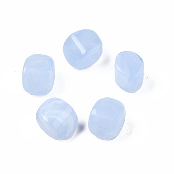 Acrylic Beads, Imitation Gemstone Style, Rhombus, Light Steel Blue, 12x12x8mm, Hole: 1.8mm, about 830pcs/500g