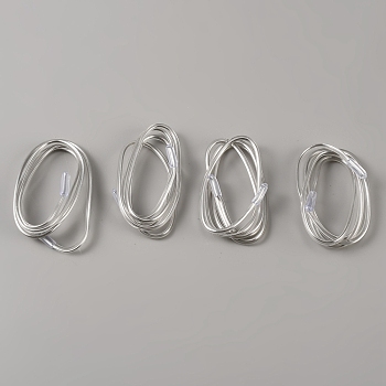 Plastic Covered Aluminum Wire, Bendable Metal Craft Wire, for Crafts Jewelry Making, Platinum, 700~702x3~5mm