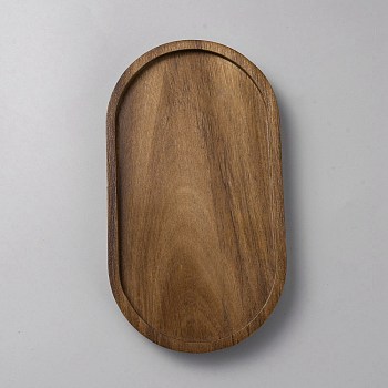 Wood Serving Trays, Oval, Camel, 189x104x15mm, Inner Diameter: 92x177mm