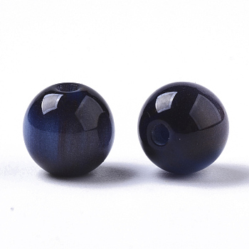 Resin Beads, Imitation Gemstone, Round, Midnight Blue, 8mm, Hole: 1.6mm