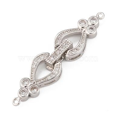 Brass Micro Pave Cubic Zirconia Fold Over Clasps(ZIRC-F013-01P-FF)-2