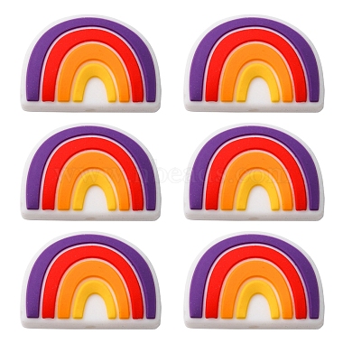 Medium Purple Rainbow Silicone Beads