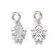 Brass Micro Pave Clear Cubic Zirconia European Dangle Charms(ZIRC-I036-26P)-1