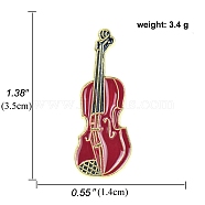 Music Instument Enamel Pins, Alloy Brooch for Backpack Clothes, Violin, 35x14mm(PW23080511774)