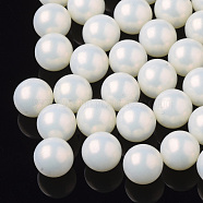 ABS Plastic Imitation Pearl Beads, Matte Style, No Hole/Undrilled, Round, Beige, 8mm, about 2000pcs/bag(SACR-N005-E-01)