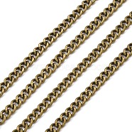 Iron Cuban Link Chains, Chunky Chains, Unwelded, with Spool, Oval, Antique Bronze, 5x4x1mm, about 164.04 Feet(50m)/roll(CH-R013-5x4mm-AB-NF)