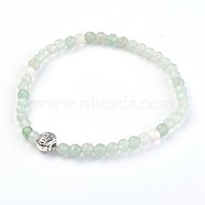 Natural Green Aventurine Stretch Bracelets, with Alloy Buddha Beads, 2-1/8 inch(5.4cm)(BJEW-JB03939-06)