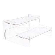 2-Tier Acrylic Action Figure Display Risers, Model Toy Assembled Organizer Holders, for Minifigures, Toys, Collections Display, Clear, Finish Product: 22x16x10cm(ODIS-WH0034-16B)