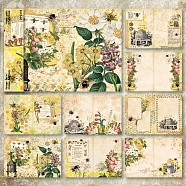 Flower Theme Paper Scrapbook Paper, for DIY Album Scrapbook, Background Paper, Diary Decoration, Colorful, 210x145mm, 8 style, 1pc/style, 8pcs/set(SCRA-PW0010-29)
