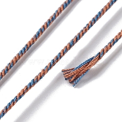 Polyester Twisted Cord, Round, for DIY Jewelry Making, Dodger Blue, 1mm, about 49.21 Yards(45m)/Roll(OCOR-G015-01A-18)