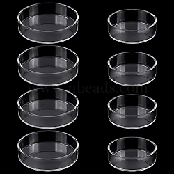 8Pcs 2 Style Transparent Acrylic Aquarium Shrimp Feeding Dishes, Small Fish Feeding Bowl, Flat Round, Clear, 66~86x20mm, 4pcs/style(AJEW-GO0001-01)