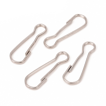 Stainless Steel Keychain Clasp Findings, Stainless Steel Color, 32x10x2mm