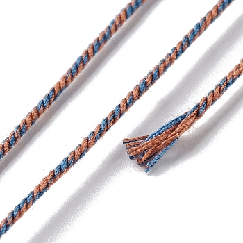 Polyester Twisted Cord, Round, for DIY Jewelry Making, Dodger Blue, 1mm, about 49.21 Yards(45m)/Roll