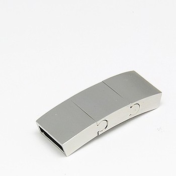 304 Stainless Steel Magnetic Clasps with Glue-in Ends, Rectangle, 40x15x6mm, Hole: 4x13mm