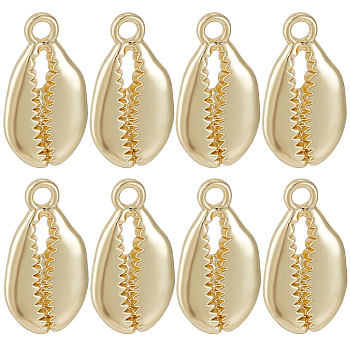 20Pcs Alloy Pendants, Ocean Theme, Cowrie Shell Shape, Real 18K Gold Plated, 20x11x3mm, Hole: 2.2mm