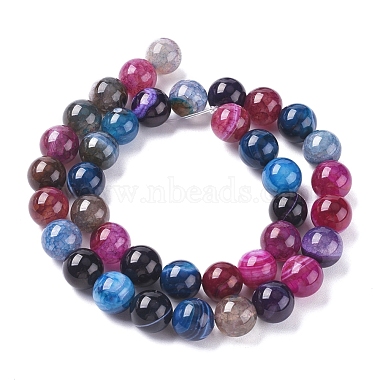 Chapelets de perles en agate à rayures naturelles/agates à bandes(G-G582-10mm-53)-2