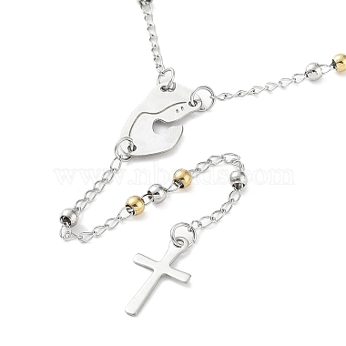 202 Stainless Steel Rosary Bead Necklaces(NJEW-D060-01C-GP)-3
