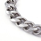 304 Stainless Steel Curb Chains Bracelets & Dangle Huggie Hoop Earrings Sets(SJEW-JS01176)-5