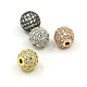 Perles de cubes zircone en laiton (ZIRC-F001-02-6MM)-1