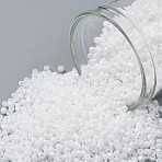 TOHO Round Seed Beads, Japanese Seed Beads, (761) Matte Opaque White, 15/0, 1.5mm, Hole: 0.7mm, about 15000pcs/50g(SEED-XTR15-0761)