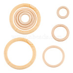 8Pcs 4 Styles Unfinished Wood Rings, Ring, Old Lace, 50~125x10mm, 2pcs/style(WOOD-GA0001-69)