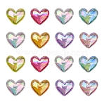 Plating AB Color Transparent Acrylic Beads, Heart, Mixed Color, 17x8.5mm, Hole: 1.6mm(PACR-CJ0001-15)