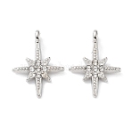 Alloy with Rhinestone Pendants, Cadmium Free & Lead Free, Star Charms, Platinum, 22x16x4.5mm, Hole: 2.2mm(FIND-B028-16P)
