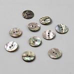 2-Hole Shell Buttons, Flat Round, Colorful, 17.5x2mm, Hole: 2mm(BUTT-WH0030-71F)