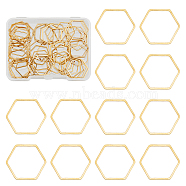 50Pcs 201 Stainless Steel Linking Rings, Hexagon, Golden, 18x16x1mm(STAS-DC0015-17)
